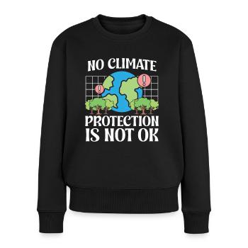 Activisme environnemental Pas de protection du climat Pas ok Terre - Pull Premium bio Femme - noir - Devant - Julia (174cm)