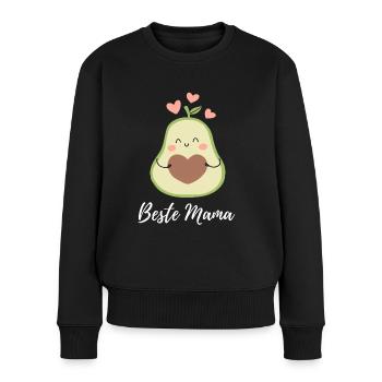Avocado Herz Beste Mama Muttertag Geschenkidee - Frauen Premium Bio Pullover - Schwarz - Vorne - Julia (174cm)