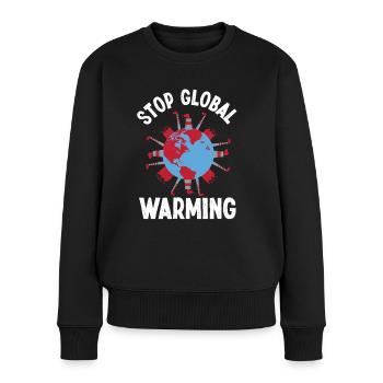 Environmental Activism, Stop Global Warming, Environmental Protection - Women's Premium Organic Jumper - black - Front - Julia (174cm)