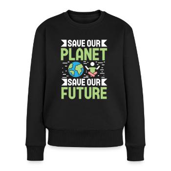 Environmental Activism Save Our Future Environmental Protection Earth - Women's Premium Organic Jumper - black - Front - Julia (174cm)