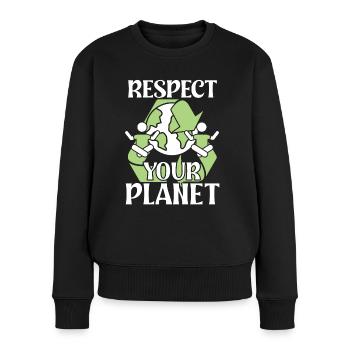 Environmental Activism Respect Your Planet Environmental Protection - Women's Premium Organic Jumper - black - Front - Julia (174cm)