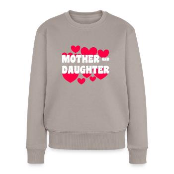 Mutter und Tochter - Frauen Premium Bio Pullover - Taupe - Vorne - Julia (174cm)