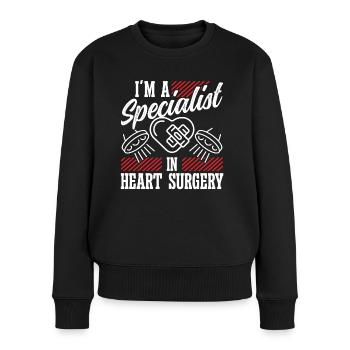 Herzchirurg Specialist Heart Surgery Herzchirurgie - Frauen Premium Bio Pullover - Schwarz - Vorne - Julia (174cm)