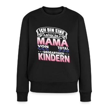Muttertag Kinder Mama Personalisierbar - Frauen Premium Bio Pullover - Schwarz - Vorne - Julia (174cm)