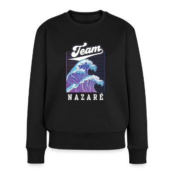 Team Nazaré Surfen Surfing Surfer Wellen - Frauen Premium Bio Pullover - Schwarz - Vorne - Julia (174cm)
