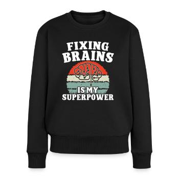 Brain Surgeon Fixing Brains Superpower Surgery - Women's Premium Organic Jumper - black - Front - Julia (174cm)