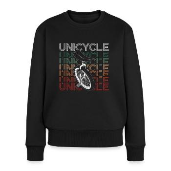Unicycle Retro Loves Unicycling Cyclist Unicyclist - Frauen Premium Bio Pullover - Schwarz - Vorne - Julia (174cm)