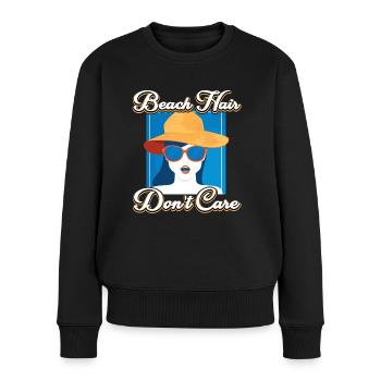Strandhaare Kümmern Sich Nicht Darum - Frauen Premium Bio Pullover - Schwarz - Vorne - Julia (174cm)