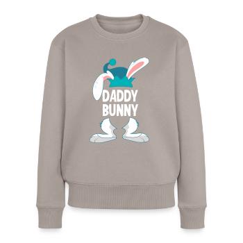 Papa Bunny Famille Pâques - Pull Premium bio Femme - taupe - Devant - Julia (174cm)