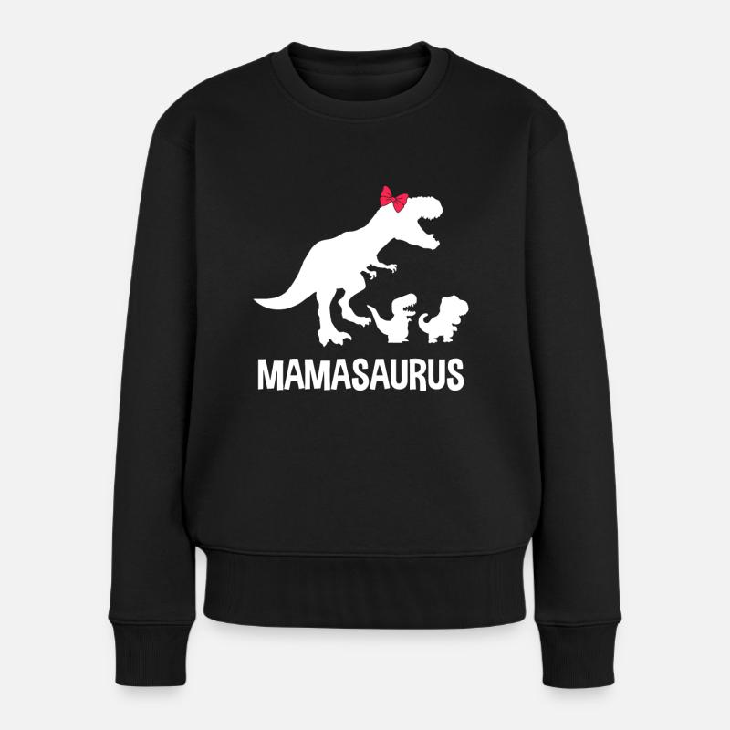 Mamasaurus Dinosaurus Familie - Lustiges Muttergeschenk I - Frauen Premium Bio Pullover - Schwarz