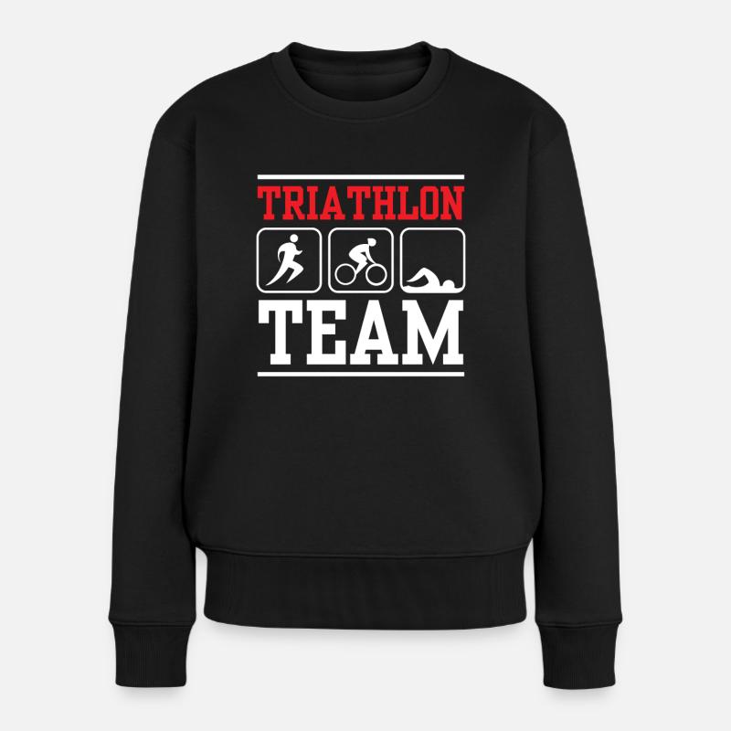 Triathlon Team Triathlons Triathlet Triathletin - Frauen Premium Bio Pullover - Schwarz