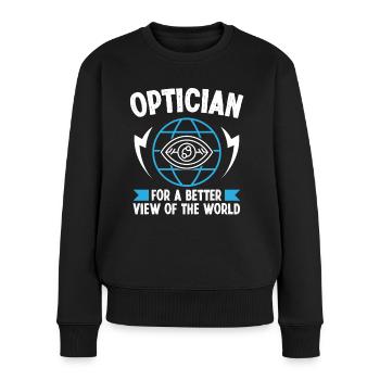 Optiker For A Better View Of The World Optometrie - Frauen Premium Bio Pullover - Schwarz - Vorne - Julia (174cm)