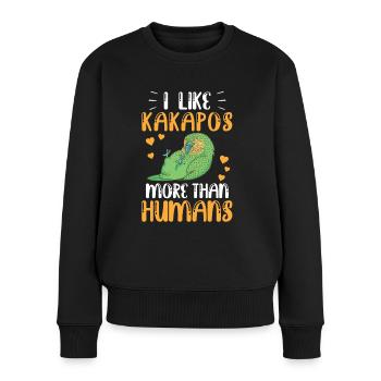 Kakapo mehr mögen flugunfähiger Papagei Kakapo - Frauen Premium Bio Pullover - Schwarz - Vorne - Julia (174cm)