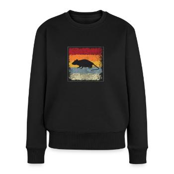 Maus Retro - Frauen Premium Bio Pullover - Schwarz - Vorne - Julia (174cm)