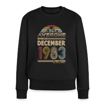 40th Birthday Vintage Awesome December 1983 - Women's Premium Organic Jumper - black - Front - Julia (174cm)