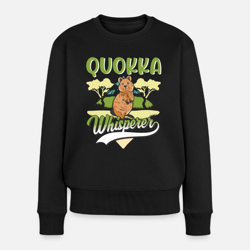 Quokka Flüsterer Kurzschwanzkänguru - Frauen Premium Bio Pullover - Schwarz