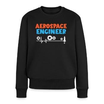 Raumfahrtingenieur Aerospace Engineer Heartbeat - Women's Premium Organic Jumper - black - Front - Julia (174cm)