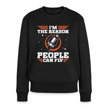 Aerospace Engineer Reason People Can Fly - Women's Premium Organic Jumper - black - Front - Julia (174cm)
