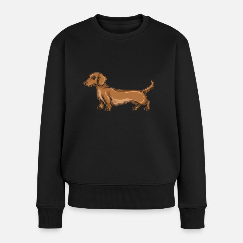 Dachshund Geschenk Dixie Wiener Doxie Dackel - Frauen Premium Bio Pullover - Schwarz