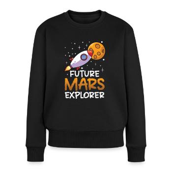 Zukünftiger Mars Erforscher Planet Astronaut - Frauen Premium Bio Pullover - Schwarz - Vorne - Julia (174cm)