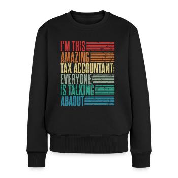Conseiller fiscal Conseiller fiscal Cadeau Rétro - Pull Premium bio Femme - noir - Devant - Julia (174cm)