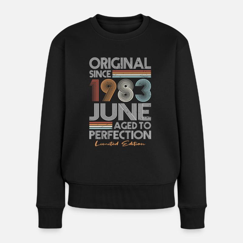 40e anniversaire Année Juin 1983 Original 1983 - Pull Premium bio Femme - noir