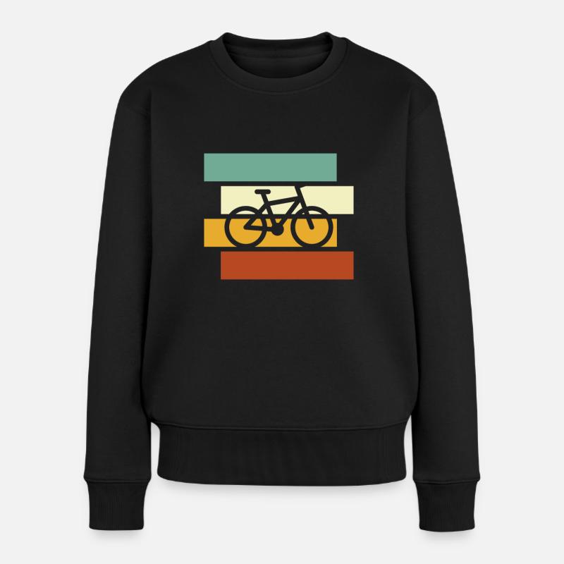 Fahrrad Retro - Frauen Premium Bio Pullover - Schwarz