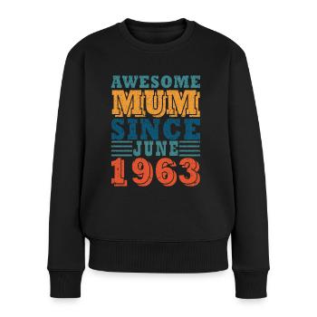 Mother: June 1963 Born - Women's Premium Organic Jumper - black - Front - Julia (174cm)