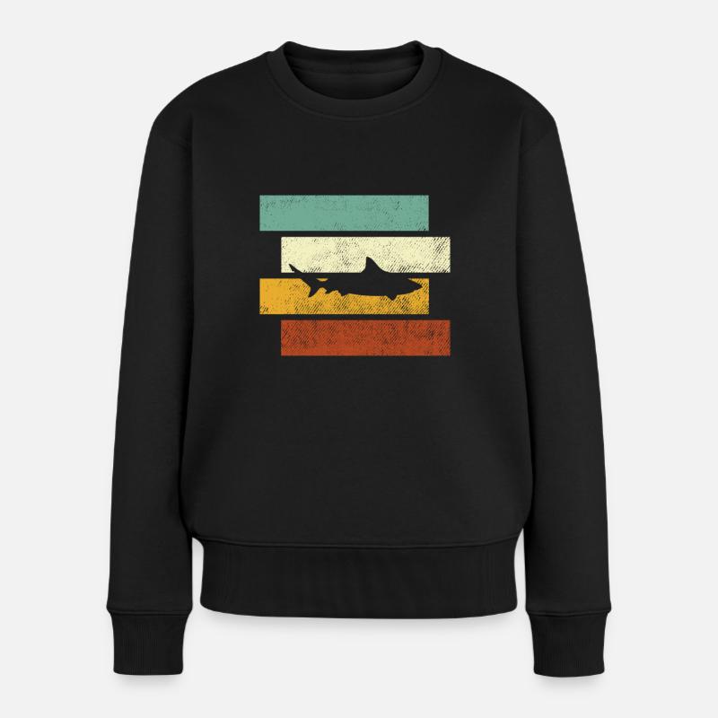 Requin Rétro - Pull Premium bio Femme - noir