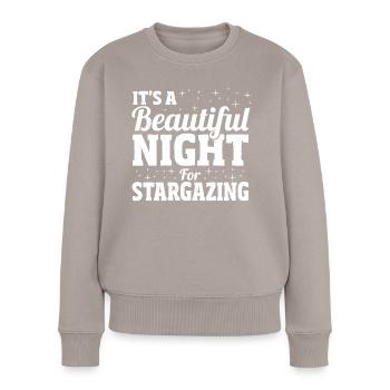 Es ist eine schöne Nacht für die - Frauen Premium Bio Pullover - Taupe - Vorne - Julia (174cm)