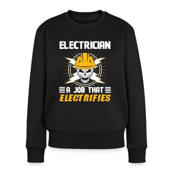 Elektriker Job That Electrifies Elektroingenieur - Frauen Premium Bio Pullover - Schwarz - Vorne - Julia (174cm)