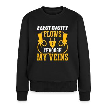 Électricien dans mes veines Ingénieur électricien - Pull Premium bio Femme - noir - Devant - Julia (174cm)