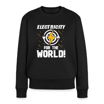 Elektriker Electricity For World Elektroingenieur - Frauen Premium Bio Pullover - Schwarz - Vorne - Julia (174cm)