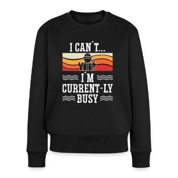 Elektriker Current-ly Busy Elektroingenieur - Frauen Premium Bio Pullover - Schwarz - Vorne - Julia (174cm)