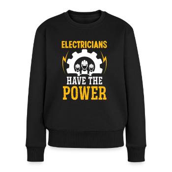 Électricien ont l’ingénieur électricien de puissance - Pull Premium bio Femme - noir - Devant - Julia (174cm)