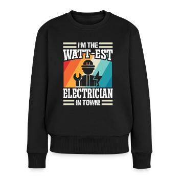 Elektriker Watt-est Electrician Elektroingenieur - Frauen Premium Bio Pullover - Schwarz - Vorne - Julia (174cm)