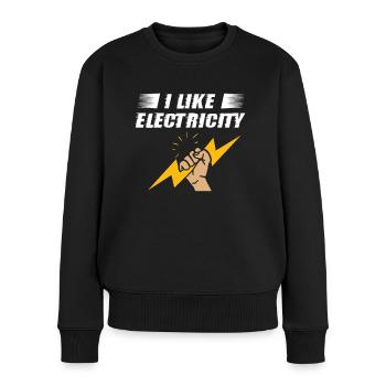 Elektriker I Like Electricity Elektroingenieur - Frauen Premium Bio Pullover - Schwarz - Vorne - Julia (174cm)