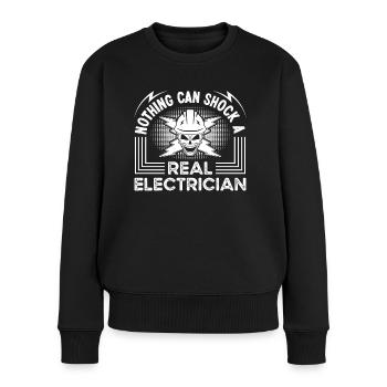 Elektriker Nothing Can Shock Elektroingenieur - Frauen Premium Bio Pullover - Schwarz - Vorne - Julia (174cm)