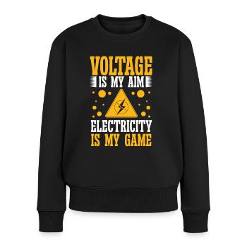 Elektriker Electricity Is My Game Elektroingenieur - Frauen Premium Bio Pullover - Schwarz - Vorne - Julia (174cm)