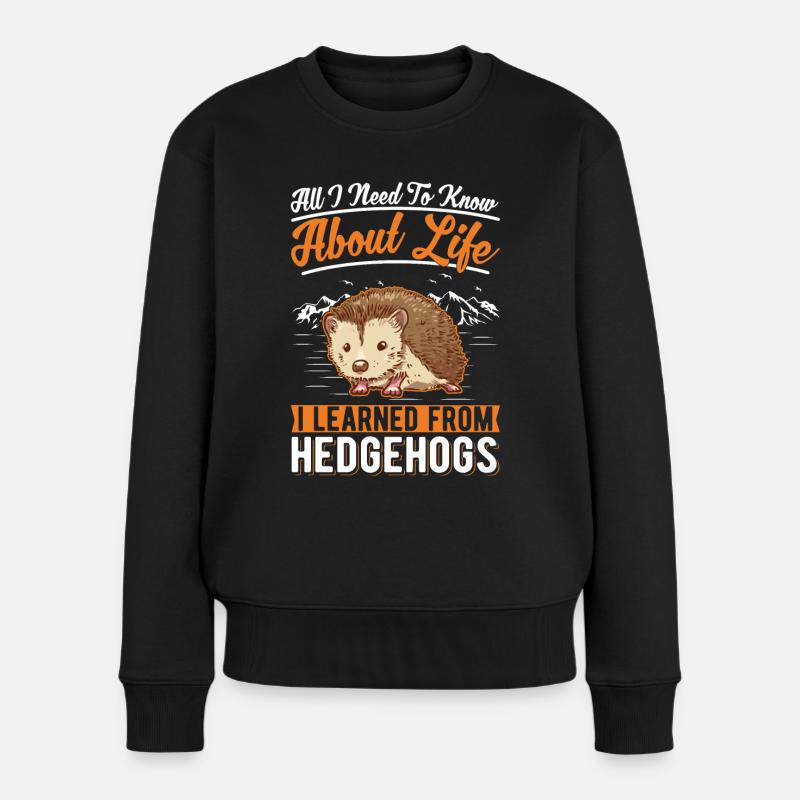 Hedgehog Gift Spiny Hedgehog - Women's Premium Organic Jumper - black