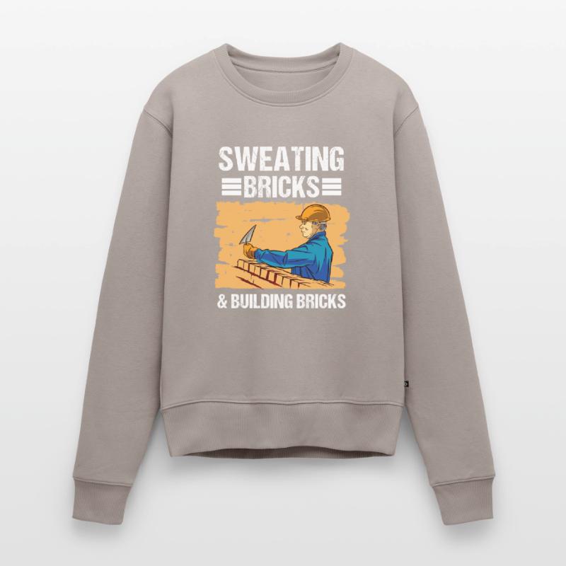 Construction Worker Sweating Bricks & Building Bricks Construction Women's Premium Organic Jumper