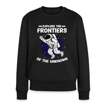 Astronaut Explore Frontiers Of Unknown Spaceman - Women's Premium Organic Jumper - black - Front - Julia (174cm)