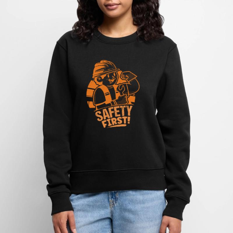 Construction Worker Safety First Builder Craftsman Construction Women's Premium Organic Jumper