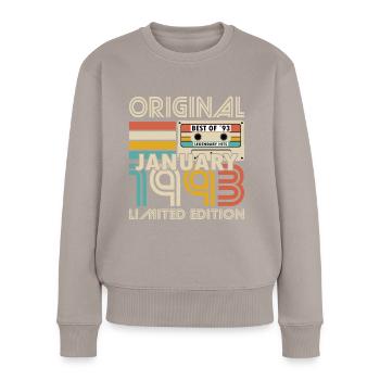 30e anniversaire janvier 1993 original 1993 - Pull Premium bio Femme - taupe - Devant - Julia (174cm)