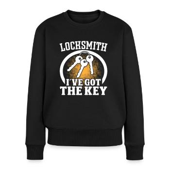 Schlosser I´ve Got The Key Schlüsseldienst Schloss - Frauen Premium Bio Pullover - Schwarz - Vorne - Julia (174cm)