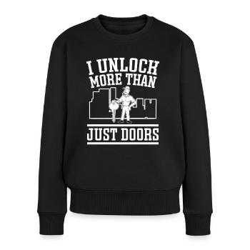 Locksmith Unlock More Than Doors Locksmith - Women's Premium Organic Jumper - black - Front - Julia (174cm)