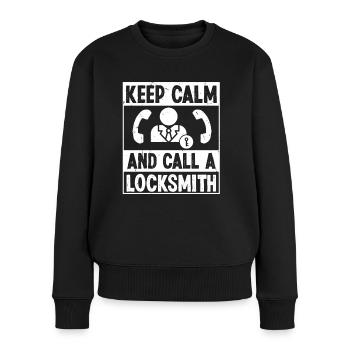 Schlosser Keep Calm Call Locksmith Schlüsseldienst - Women's Premium Organic Jumper - black - Front - Julia (174cm)
