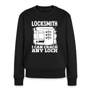 Schlosser Eat Sleep Lockpicking Repeat Schloss - Frauen Premium Bio Pullover - Schwarz - Vorne - Julia (174cm)