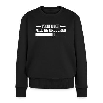 Schlosser Door Will Be Unlocked Schlüsseldienst - Frauen Premium Bio Pullover - Schwarz - Vorne - Julia (174cm)