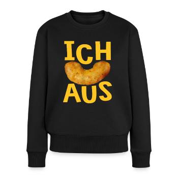 Vegane Erdnuss Flips zum Ausflippen - Frauen Premium Bio Pullover - Schwarz - Vorne - Julia (174cm)